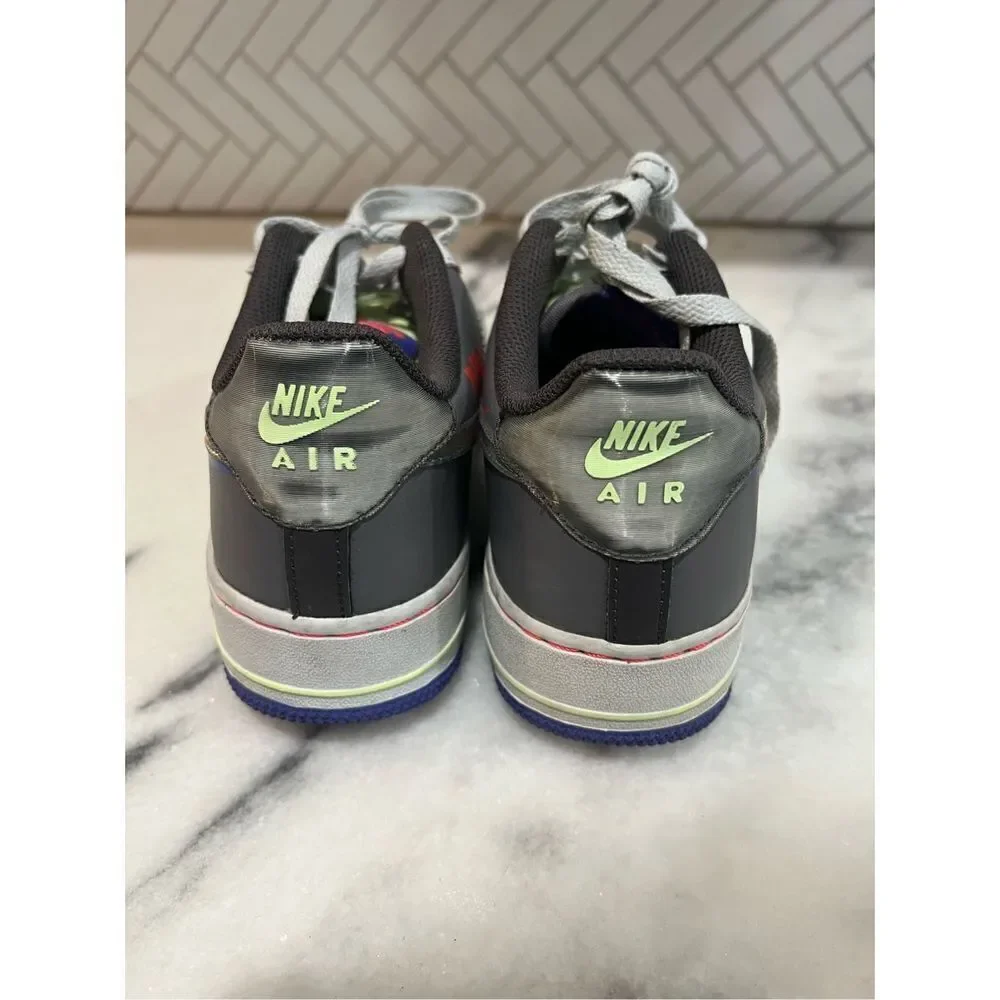 Nike Boys Air Force 1 CT1628-001 Grey Mint Blue Running Shoes Lace Up Size 6.5Y